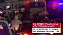 Egypt fans celebrate in the streets after win against Senegal