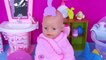 Baby Born doll bath time with pink towel! Play Toys story for toddlers