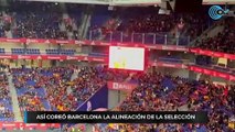 Así coreo Cornellá el once de España