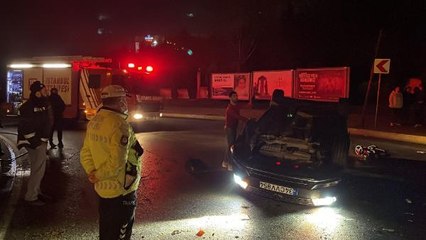 Küçükçekmece'de otomobil takla attı; 6 kişi yaralandı