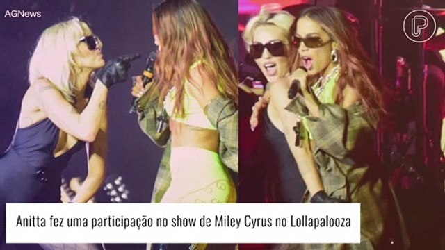 Anitta canta com Miley Cyrus no Lollapalooza e web vai à loucura: 'Ela venceu muito!'