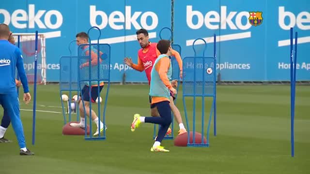Segunda sesión de la semana para el Barça sin los internacionales