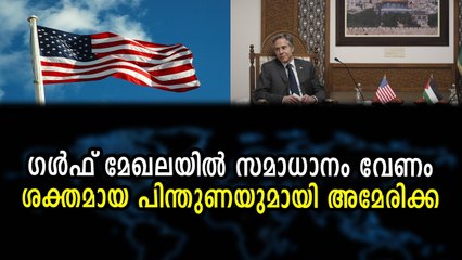 ഗൾഫ് മേഖലയിൽ സമാധാനം വേണംശക്തമായ പിന്തുണയുമായി അമേരിക്ക