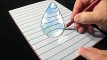 How to Draw 3D Water Drop - 3D Trick Art with Vamos