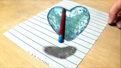 In Memoriam Someone - Drawing Floating Ice Heart - By Vamos