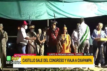 Pedro Castillo abandonó temprano el Pleno por encuentro con población pasqueña