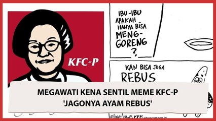 Sentil Megawati Usai Demo Masak, Heboh Meme KFC-P Jagonya Ayam Rebus