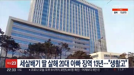 세살배기 딸 살해 20대 아빠 징역 13년…"생활고"