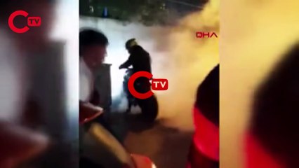 Pompalı tüfekle havaya ateş eden maganda kamerada