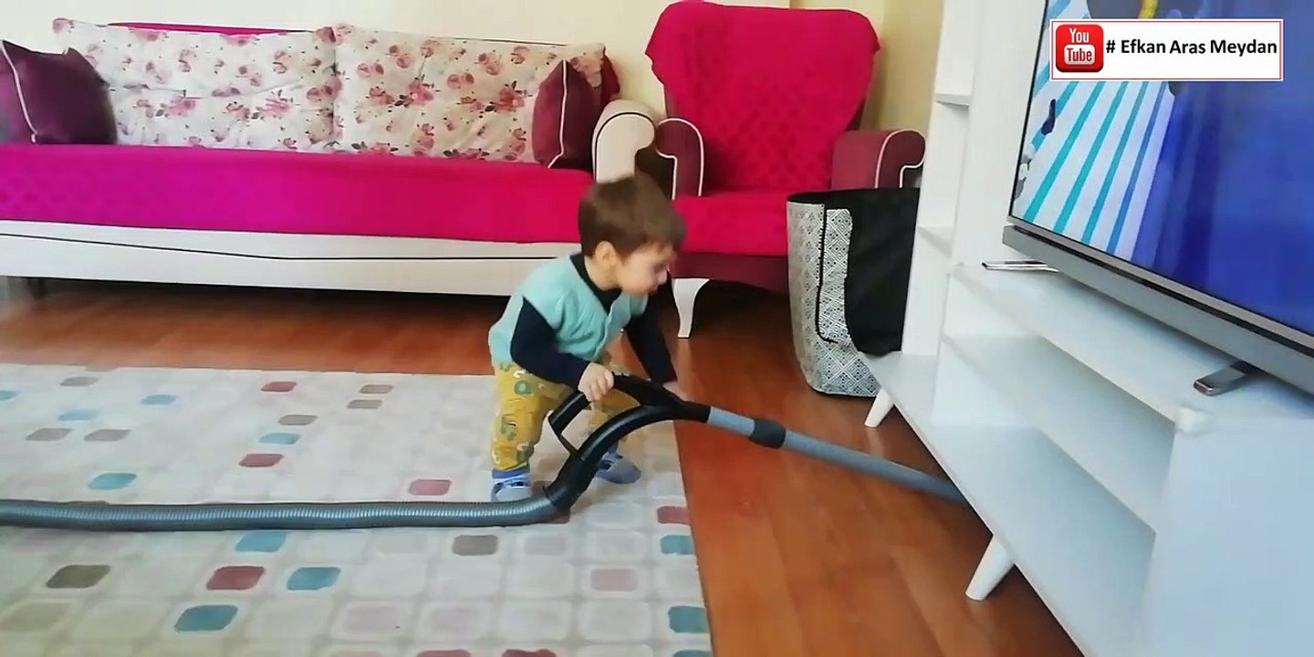 Ingenious boy - He is crazy for vacuum cleaner ❤️