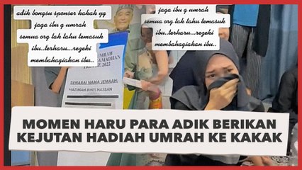 Rawat Ibu Sejak 2017, Momen Haru Para Adik Berikan Kejutan Hadiah Umrah ke Kakak Bikin Mewek