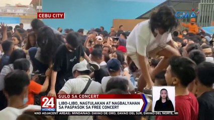 Libo-libo, nagtulakan at nagbalyahan sa pagpasok sa free concert | 24 Oras Weekend