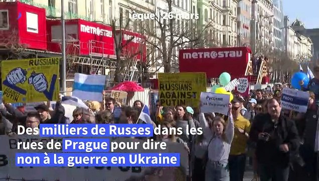 Prague : Des milliers de Russes dans les rues contre Poutine