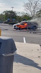 Parked Car Catches Fire Quickly