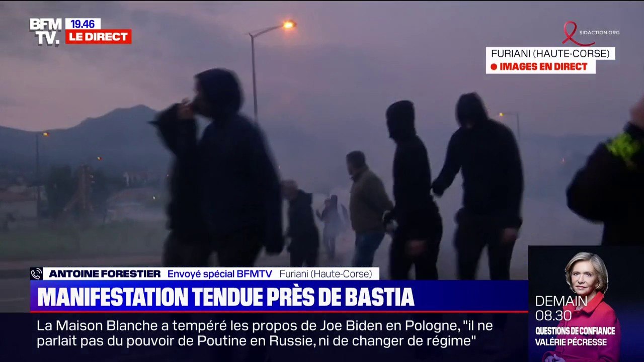 Corse: manifestation tendue près de Bastia, en réaction à une vidéo polémique lors des obsèques d'Yvan Colonna
