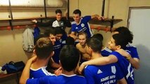 La joie dans les vestiaires après la victoire de nos U17 face à F.C. Corbas !