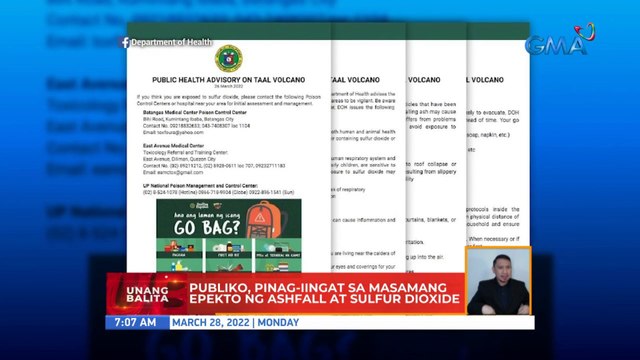 Publiko, pinag-iingat sa masamang epekto ng ashfall at sulfur dioxide | UB