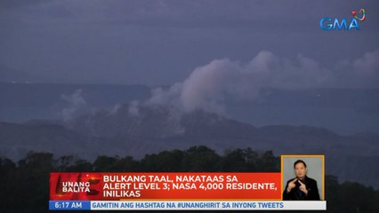 Bulkang Taal, nakataas sa alert level 3; nasa 4K residente, inilikas | UB