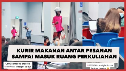 Viral Kurir Makanan Antar Pesanan Sampai Masuk Ruang Perkuliahan, Publik: Wajib Bintang 5