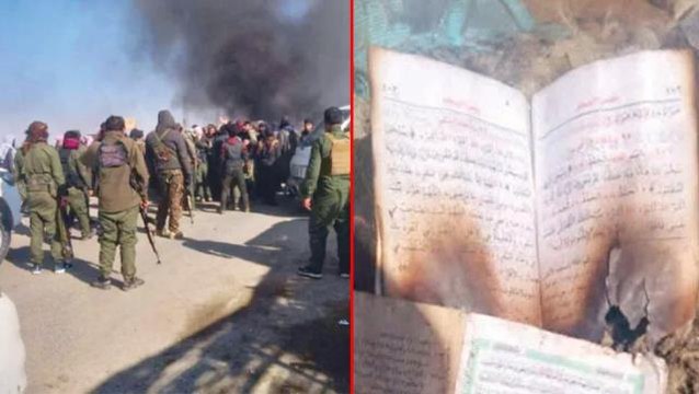 Terör örgütü PKK, Deyrizor'da cami basıp Kur'an-ı Kerim yaktı