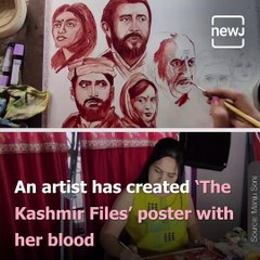 Woman Artist Paints Poster Of ‘The Kashmir Files’ With Her Own Blood