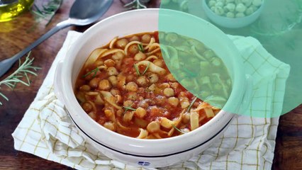 下载视频: Soupe de pois chiches et pâtes (pasta e ceci)