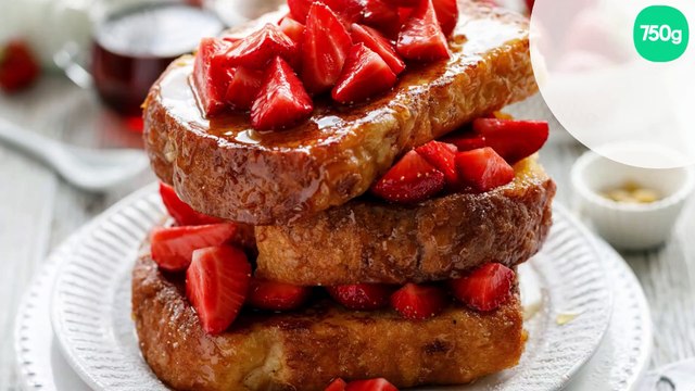 Brioche perdue aux fraises et miel