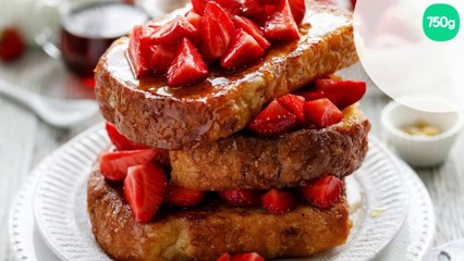 Brioche perdue aux fraises et miel