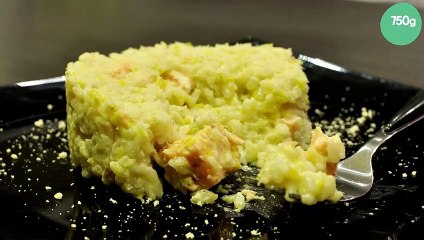 Risotto au poireau et au saumon