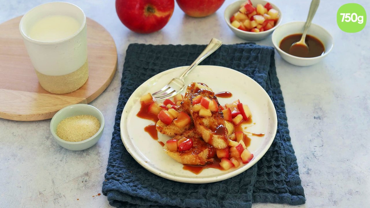 Pain perdu aux pommes et caramel au beurre salé