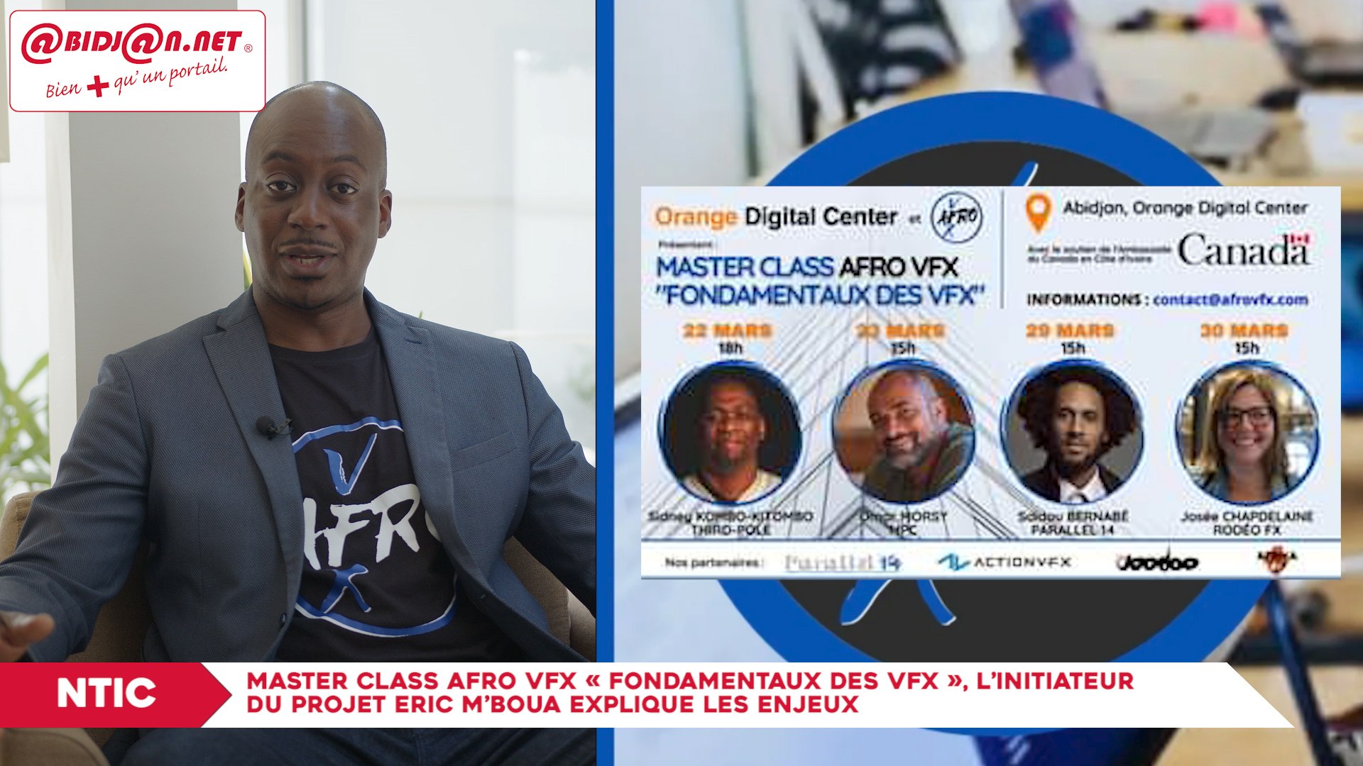 ⁣Master class Afro VFX « Fondamentaux des VFX », L’initiateur du projet Eric M’Boua explique les enje