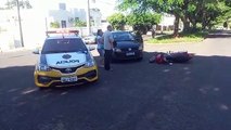 Mãe e filha ficam feridas em acidente na Rua Duque de Caixas em Umuarama