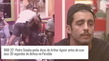 'BBB 22': Pedro Scooby pede dica para Arthur Aguiar antes de discurso de defesa para Paredão