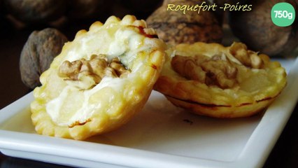 Mini tartelettes roquefort poire