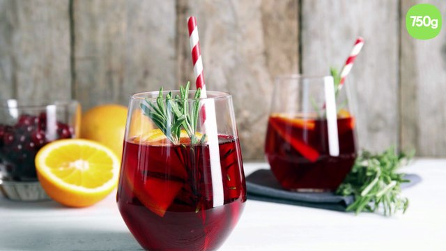 Jus de cranberries, orange et romarin