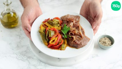 Bavette à l'échalote et sa salade de poivrons