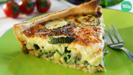 Tarte légère aux courgettes à la crème Saint Agur