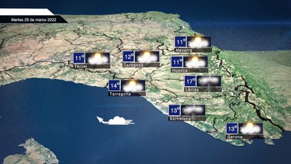 El tiempo para el martes 29 de marzo.