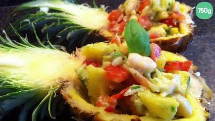 Ssalade crabe, crevette et ananas