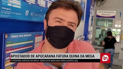 Apostador de Apucarana fatura quina da Mega-Sena