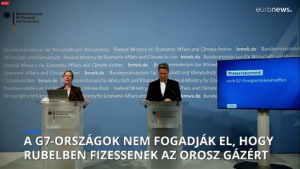 A G7-országok nem fogadják el, hogy rubelben fizessenek az orosz gázért