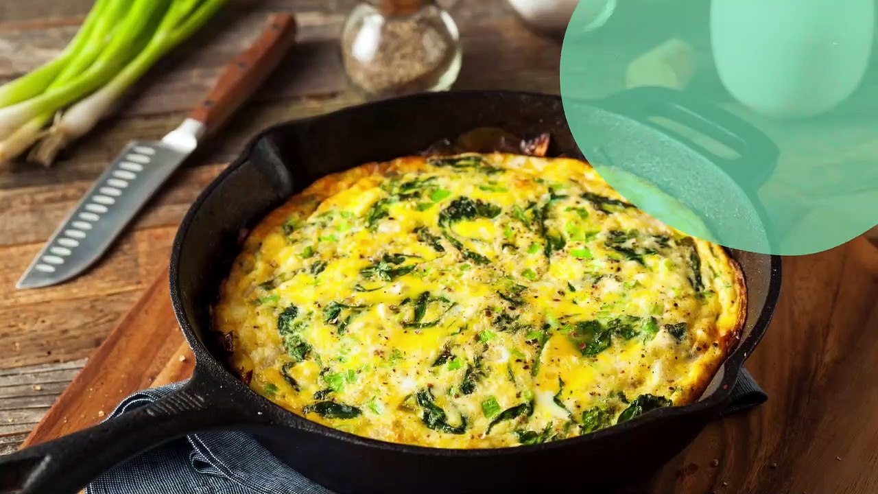 Frittata aux pousses d'épinards et féta
