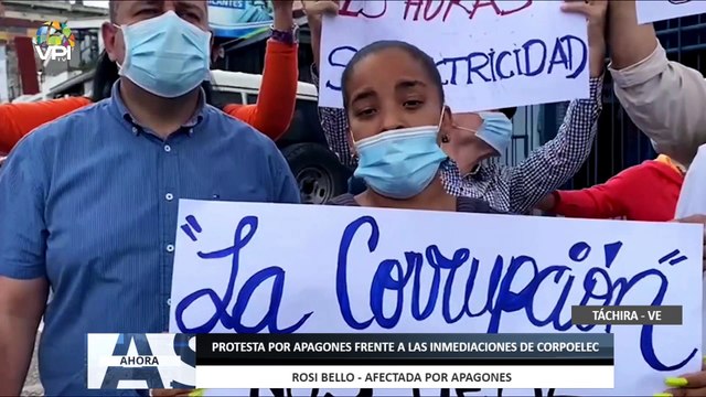 Protesta por apagones frente a las inmediaciones de Corpoelec en #Táchira - #28Mar – Ahora