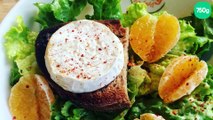 Salade au fromage de Rocamadour à la clémentine