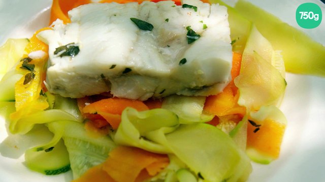 Cabillaud et ses tagliatelles de légumes