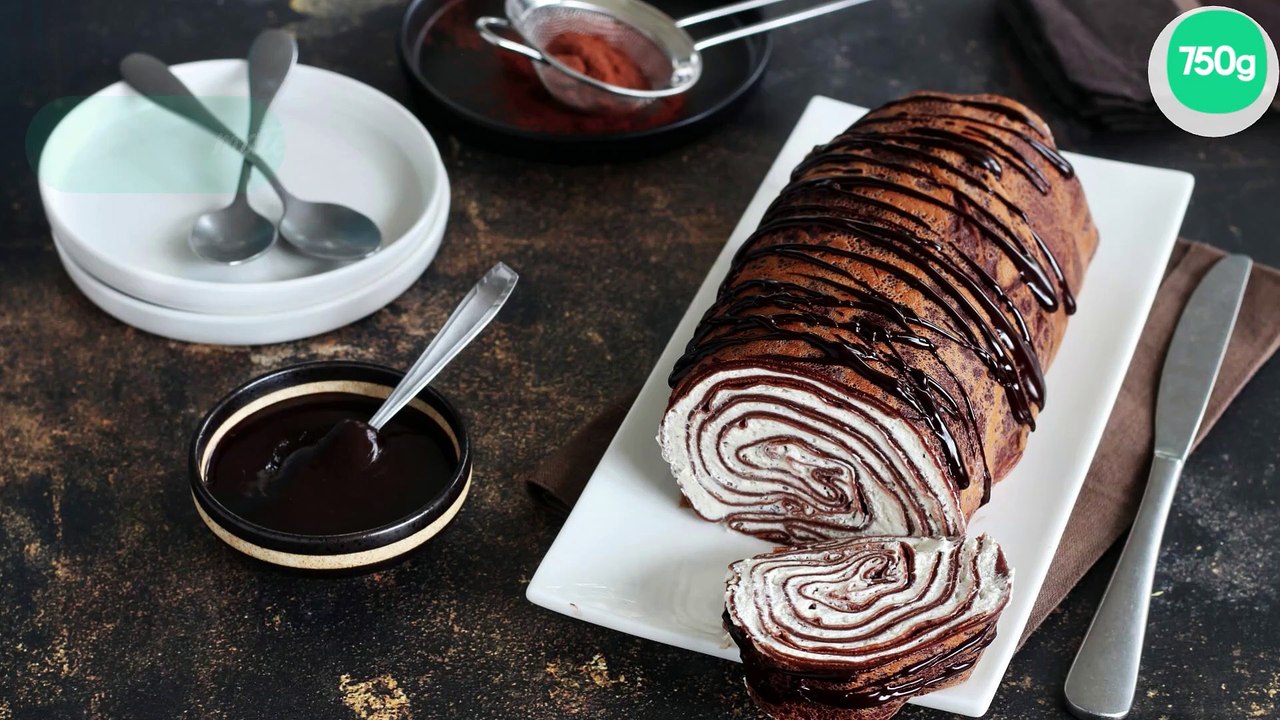 Roulé de crêpes au chocolat