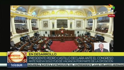 Presidente Castillo califica la solicitud de vacancia como una estrategia en su contra
