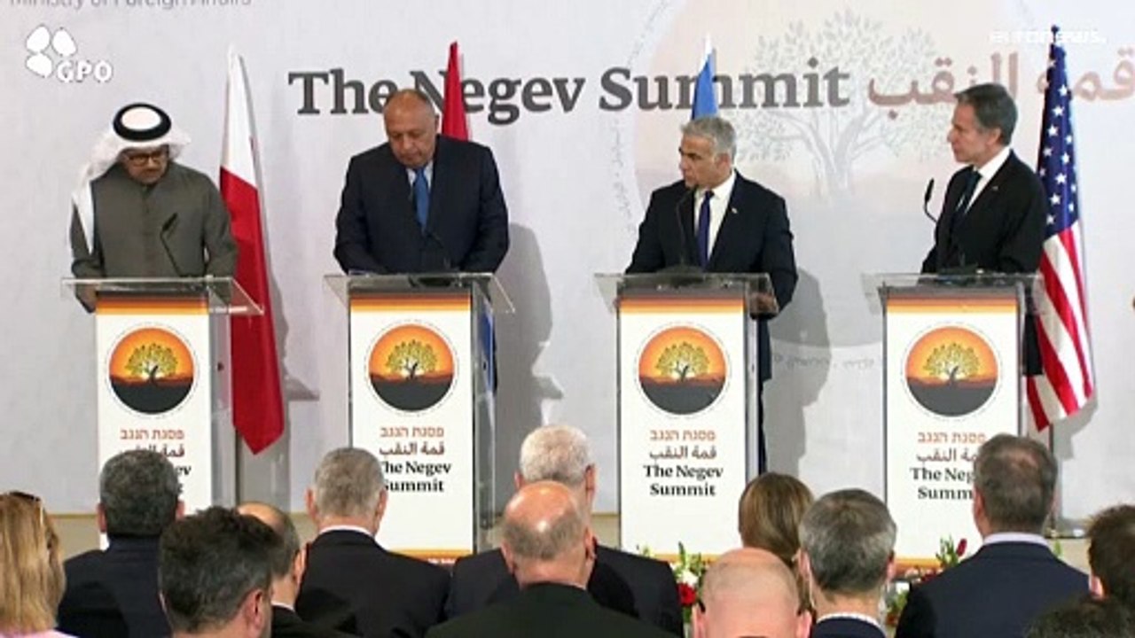 Rencontre inédite en Israël entre les chefs de la diplomatie israélien, américain et de pays arabes