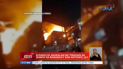 8 pamilya, nawalan ng tirahan sa sunog sa Brgy. San Antonio sa QC | UB