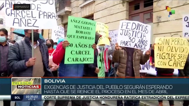 Ciudadanos bolivianos rechazan prórroga de juicio contra Jeanine Áñez